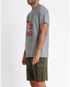 Pyjama T-Shirt & Short Emilio vert kaki/gris